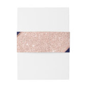 Rose Gold Glitzer Skript navy Blue Skript Hochzeit Einladungsbanderole (Rückseitenbeispiel)