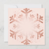 Rose Gold Glitzer Snowflake Weihnachten Weihnachts Einladung (Rückseite)