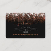 Rose Gold Glitzer Spark Berufliche Nails Visitenkarte (Rückseite)
