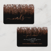 Rose Gold Glitzer Spark  Berufliche Nails Visitenkarte (Vorne/Hinten)