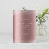 Rose Gold Glitzer Spark Bridal Geburtstag Einladung (Stehend Vorderseite)