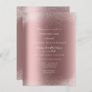 Rose Gold Glitzer Spark Bridal Geburtstag Einladung