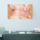 Rose Gold Glitzer Sparkasse Bokeh Pink Brautparty Banner (Messeveranstaltung)
