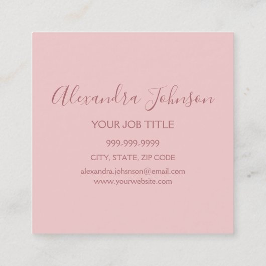 Rose Gold Glitzer Sparkasse Lashes Quadratische Visitenkarte (Rückseite)