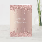 Rose Gold Glitzer Sparkasse Weihnachtskarte Karte (Vorderseite)