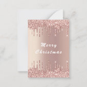 Rose Gold Glitzer Sparkasse Weihnachtskarte Mitteilungskarte (Vorderseite)