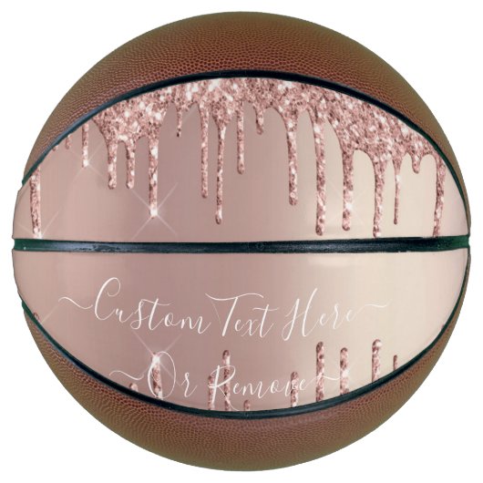 Rose Gold Glitzer Sparkball für benutzerdefinierte Basketball (Vorderseite)
