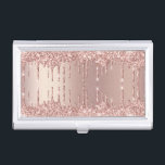 Rose Gold Glitzer Sparkcard Fall Visitenkarten Dose<br><div class="desc">Visitenkarten-Fälle mit Rose Gold Blush Glitzer Sparkle Tropfen Pink Modern - oder Hinzufügen Ihrer einzigartigen Text - Make Your Special Business Card Case Geschenk - Neu vergrössern und verschieben oder entfernen und fügen Sie Text / Elemente mit Anpassungstool. Design von MIGNED. Bitte schauen Sie sich meine anderen Projekte an. Sie...</div>