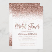 Rose Gold Glitzer Sparkle Confetti Brautparty Einladung (Vorne/Hinten)