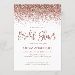 Rose Gold Glitzer Sparkle Confetti Brautparty Einladung