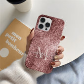 Rose Gold Glitzer Sparkle - Custom Monogram Chic Case-Mate iPhone Hülle