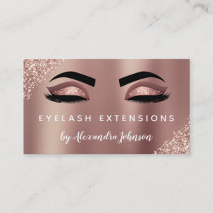 Rose Gold Glitzer Sparkle Eyelash Erweiterungen Visitenkarte