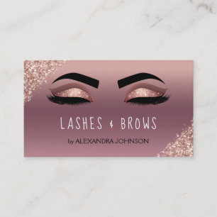 Rose Gold Glitzer Sparkle Eyelashes Lashes Brows Visitenkarte