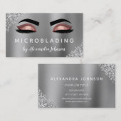 Rose Gold Glitzer Sparkle Eyelashes Mikroblasen Visitenkarte (Vorne/Hinten)
