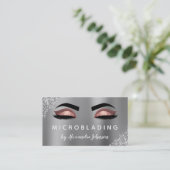 Rose Gold Glitzer Sparkle Eyelashes Mikroblasen Visitenkarte (Stehend Vorderseite)