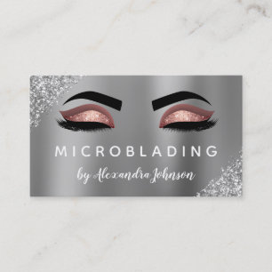 Rose Gold Glitzer Sparkle Eyelashes Mikroblasen Visitenkarte