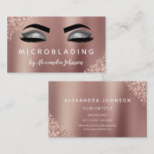 Rose Gold Glitzer Sparkle Eyelashes Mikroblasen Visitenkarte (Vorne/Hinten)