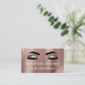 Rose Gold Glitzer Sparkle Eyelashes Mikroblasen Visitenkarte (Stehend Vorderseite)