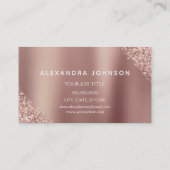 Rose Gold Glitzer Sparkle Eyelashes Mikroblasen Visitenkarte (Rückseite)