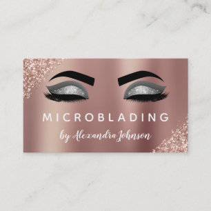 Rose Gold Glitzer Sparkle Eyelashes Mikroblasen Visitenkarte