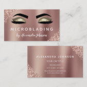 Rose Gold Glitzer Sparkle Eyelashes Mikroblasen Visitenkarte (Vorne/Hinten)