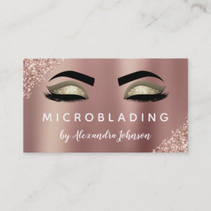 Rose Gold Glitzer Sparkle Eyelashes Mikroblasen Visitenkarte