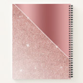 Rose Gold Glitzer Sparkle Girlaname Monogramm Notizblock (Rückseite)