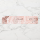 Rose Gold Glitzer Sparkle Gown Sweet 16. Geburtsta Wasserflaschenetikett (Einzelnes Label)