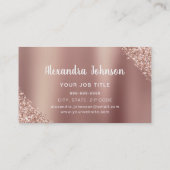 Rose Gold Glitzer Sparkle Haartrockner Visitenkarte (Rückseite)