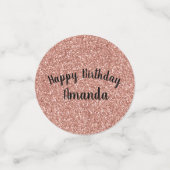 Rose Gold Glitzer Sparkle Happy Birthday Custom Konfetti (Klein Vorderseite)