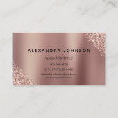 Rose Gold Glitzer Sparkle Makeup Artist Visitenkarte (Rückseite)