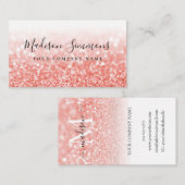 Rose Gold Glitzer Sparkle Monogram Stilvolles Skri Visitenkarte (Vorne/Hinten)