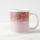 Rose Gold Glitzer Sparkle Ombre Monogramm Name Jumbo-Tasse (Rechts)