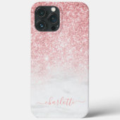 Rose Gold Glitzer Sparkle Personalisierter Name Case-Mate iPhone Hülle (Rückseite)