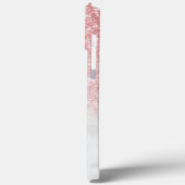 Rose Gold Glitzer Sparkle Personalisierter Name Case-Mate iPhone Hülle (Rückseite / Links)