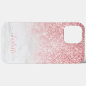 Rose Gold Glitzer Sparkle Personalisierter Name Case-Mate iPhone Hülle (Rückseite (Horizontal))