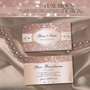 Rose Gold Glitzer Sparkle Stars Diamanten Grafik Visitenkarte