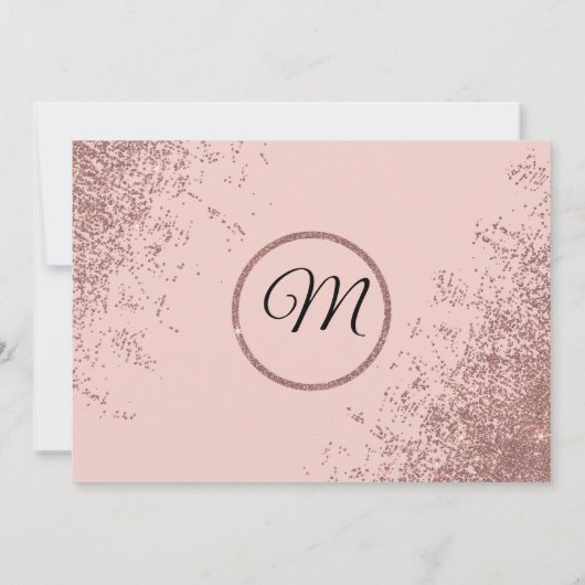 Rose Gold Glitzer Sparklover Rosa Save the Date Einladung (Rückseite)