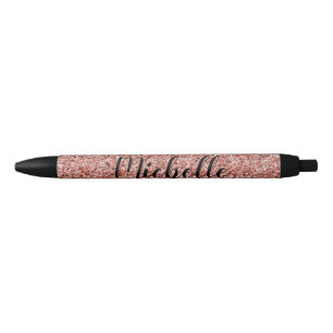 Rose Gold Glitzer Sparkone Moderne Personalisiert Kugelschreiber