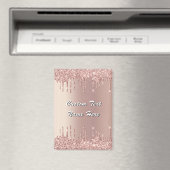 Rose Gold Glitzer Sparky Magnet mit benutzerdefini (In Situ (Geschirrspüler))