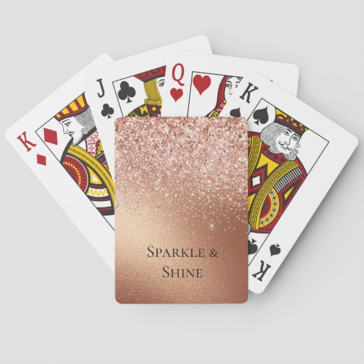 Rose Gold Glitzer Spielkarten (Rückseite)