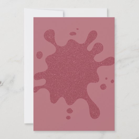 Rose Gold Glitzer Splash Einladung Custom (Vorderseite)