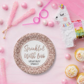 Rose Gold Glitzer Sprinkler mit Liebe Pappteller (Party)