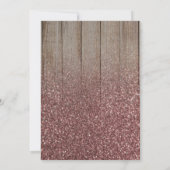 Rose Gold Glitzer Stall Holz Blumenbrunch & Bubbly Einladung (Rückseite)