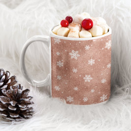 Rose Gold Glitzer Stars Schneeflocken Kaffeetasse