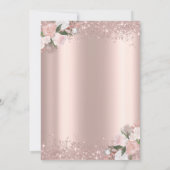 Rose Gold Glitzer Staub Brunch Brautparty Einladung (Rückseite)