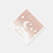 Rose Gold Glitzer Sternenwolke Babydusche Serviette (Ecke)