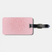 Rose Gold Glitzer Stilvolle Trendy Template Monogr Gepäckanhänger (Rückseite horizontal)
