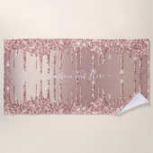 Rose Gold Glitzer Strandhandtuch mit benutzerdefin (Vorderseite)