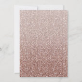 Rose Gold Glitzer Streifen Einfach Chic Bat Mitzva Einladung (Rückseite)